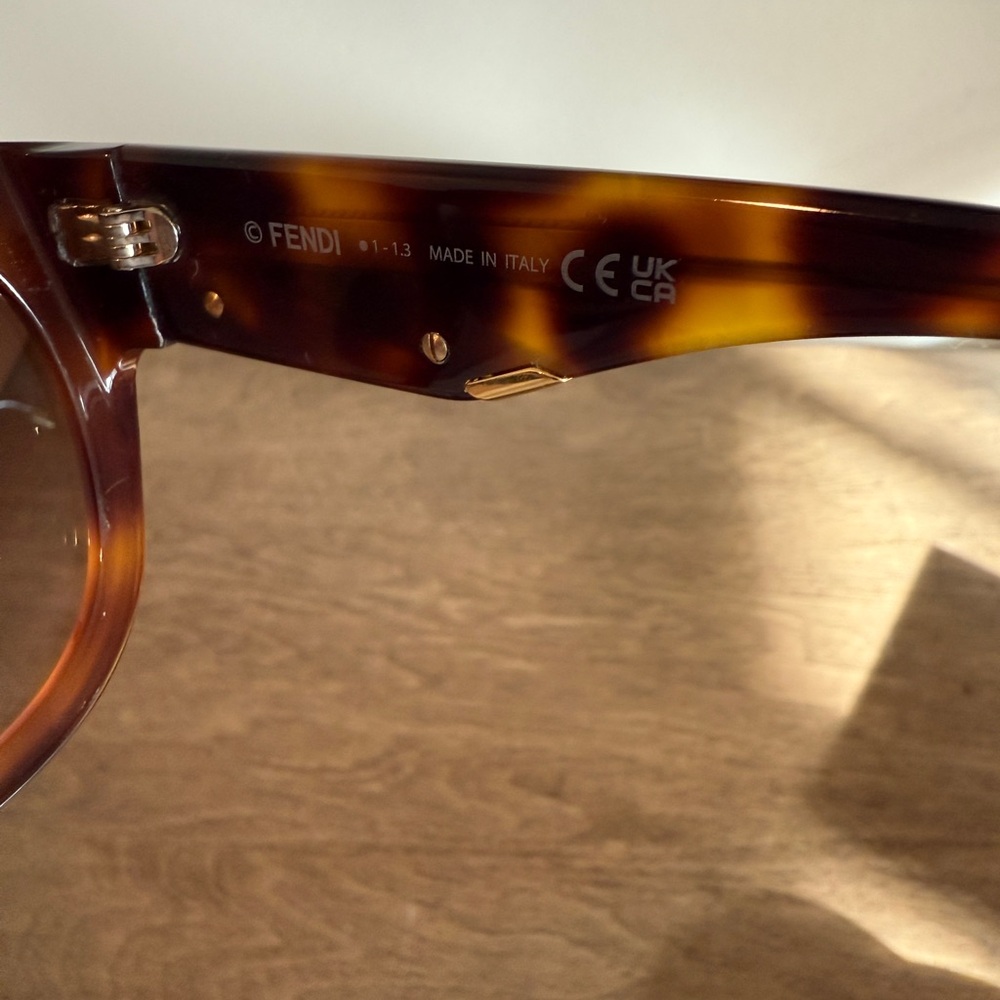 NWOT FENDI First Brown Tortoise Oversized Round Luxury Designer Sunglasses - Picture 9 of 15